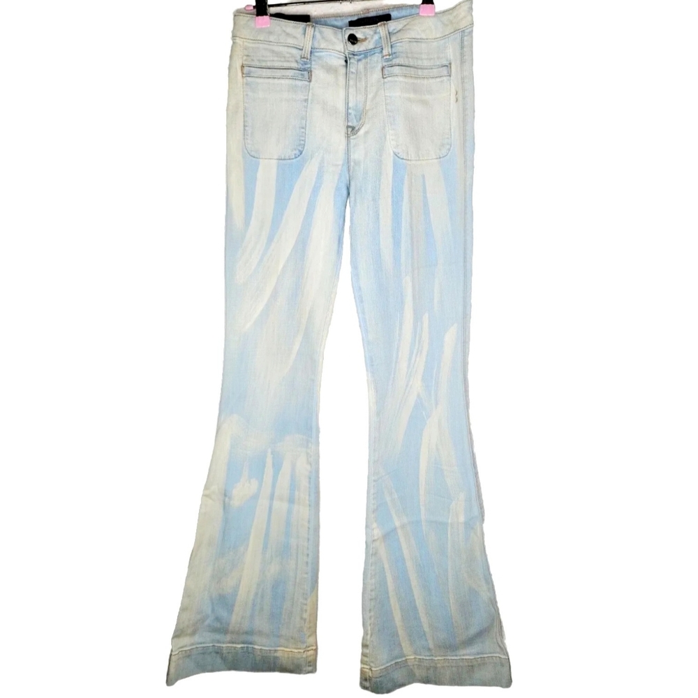 Genetic Denim Tie Dye Flared High Rise Jeans